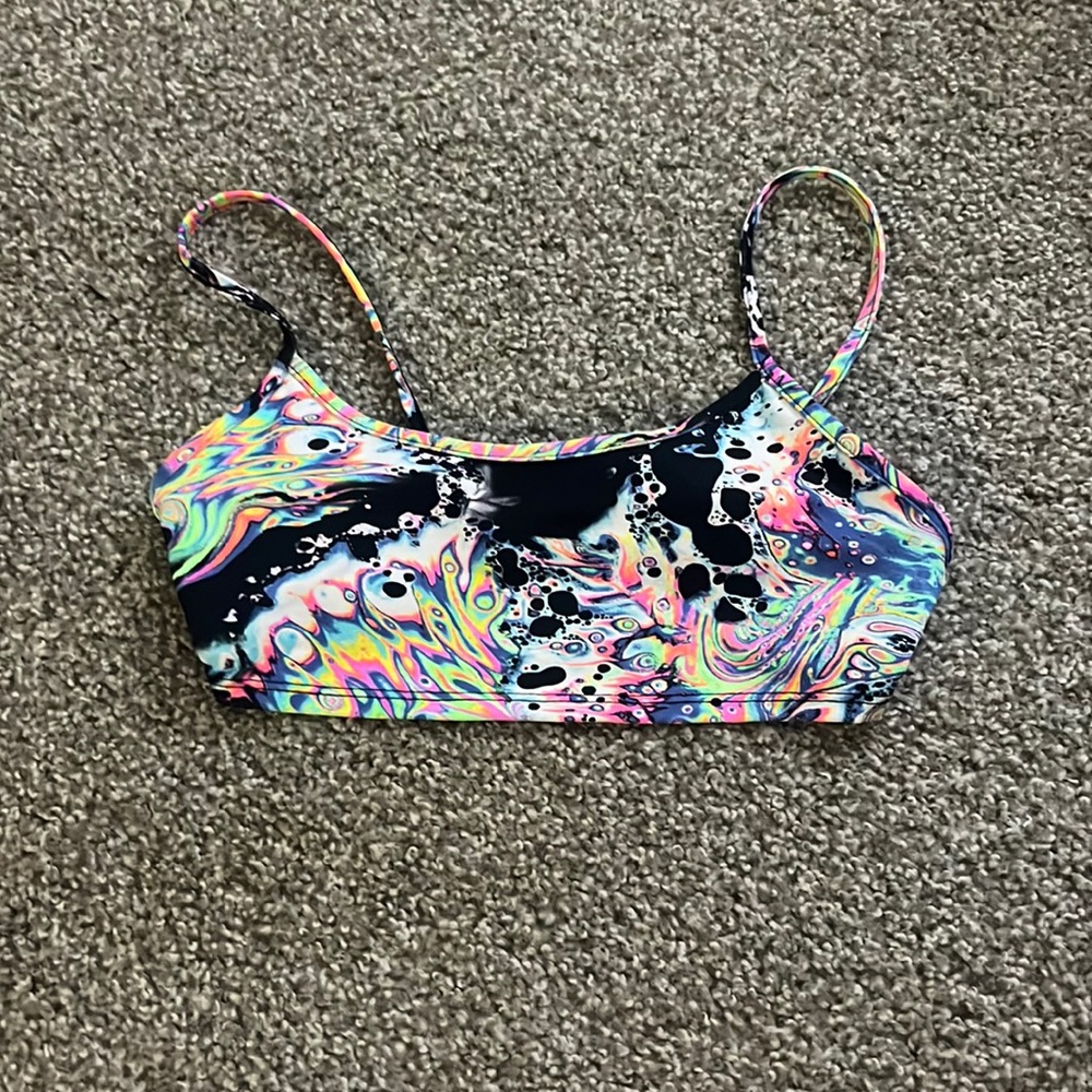 iHeart raves acid wash bra top